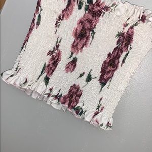 Flower print no sleeves shirt